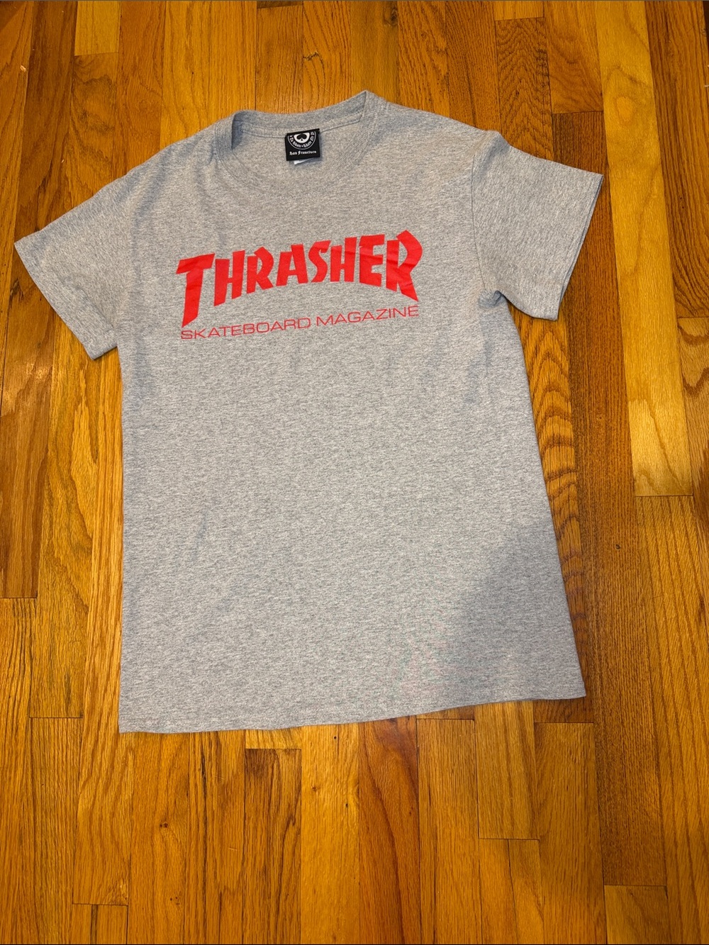 Thrasher Skate Mag Short Sleeve T-Shirt Grey / Red graphic Size Small